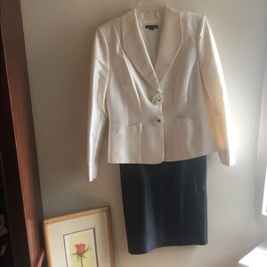Tahari White Blazer and Black Skirt Set